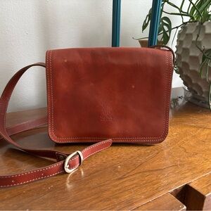 Vera Pelle Rich Brown Leather Crossbody
